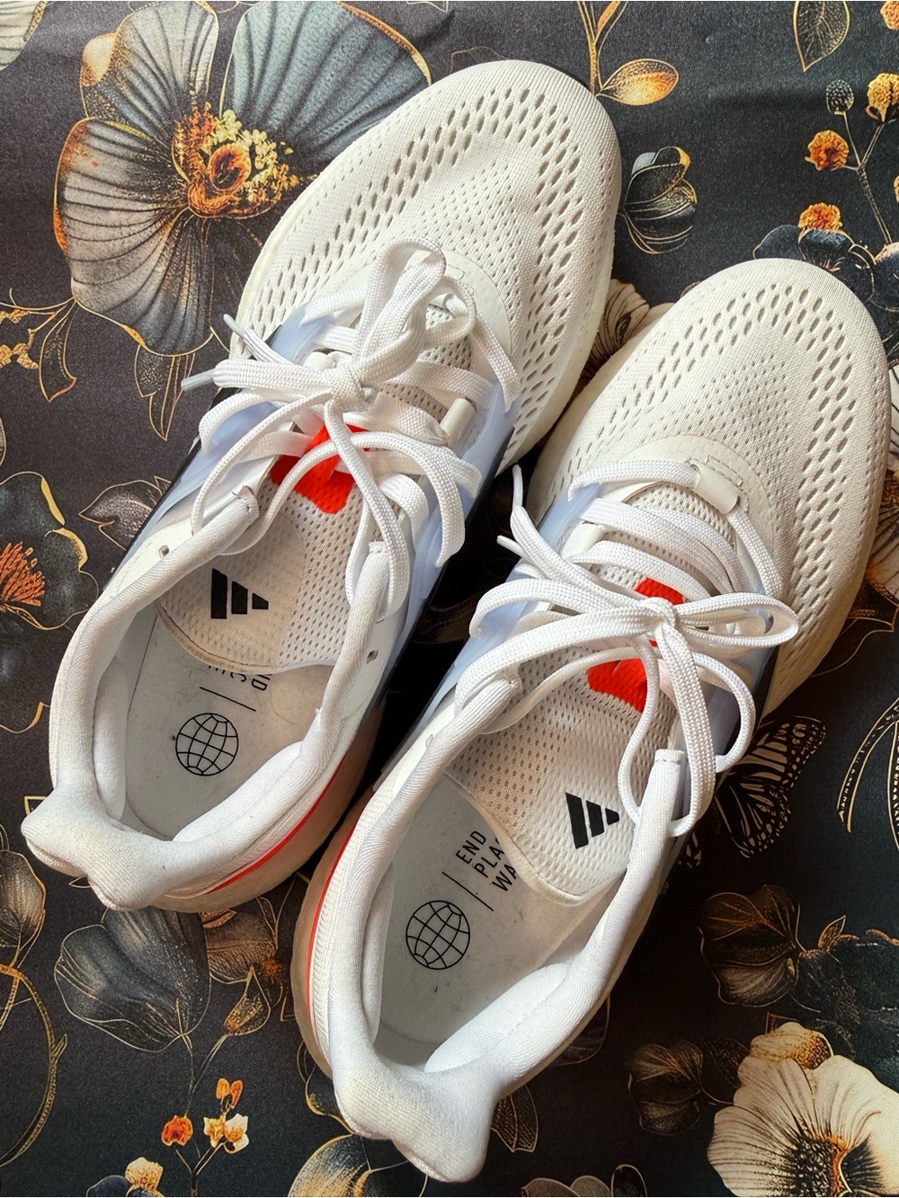 adidas Originals White Sneakers with Orange Accent